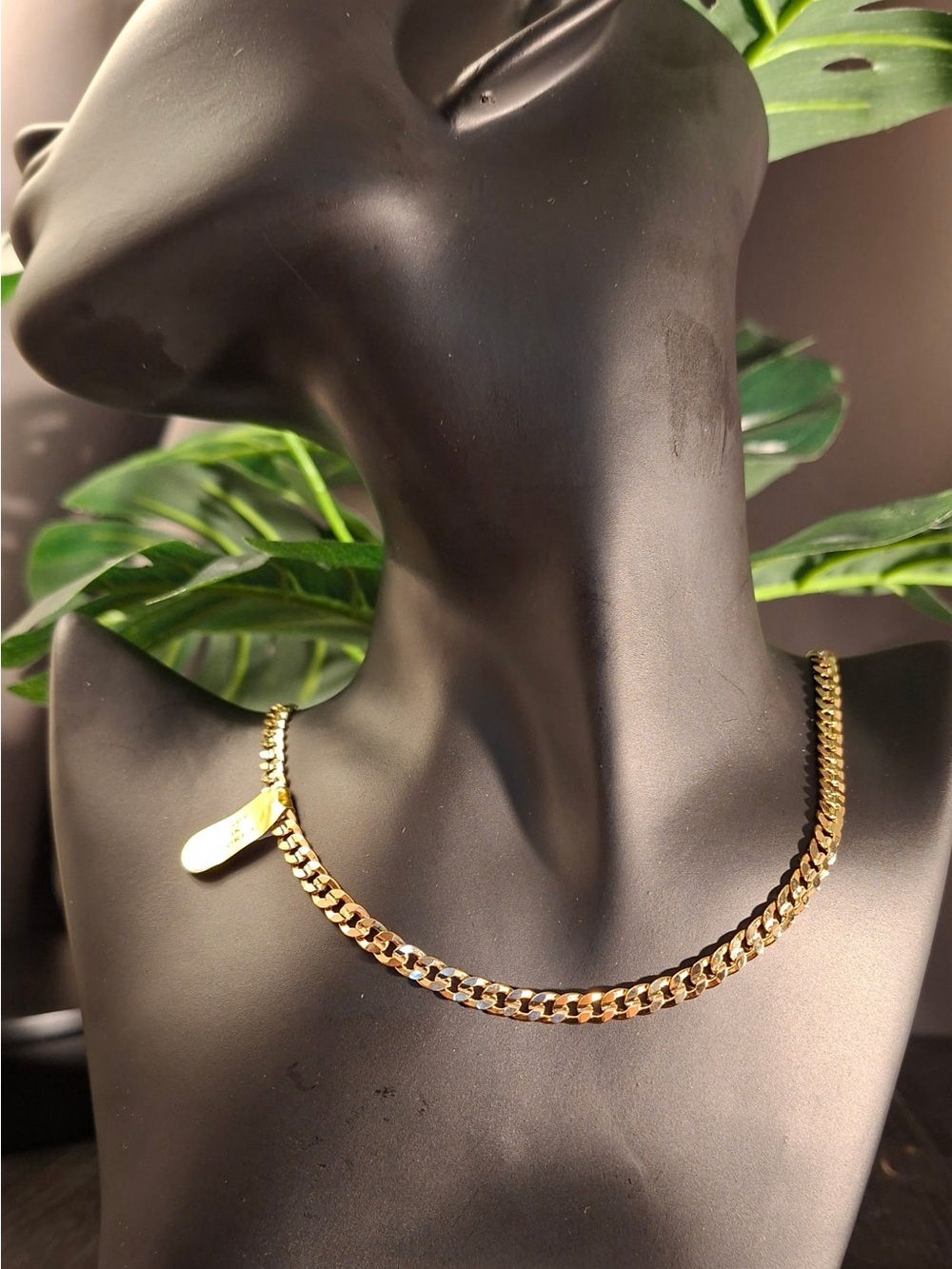 Gold-Plated Curb Chain Necklace Made in Korea